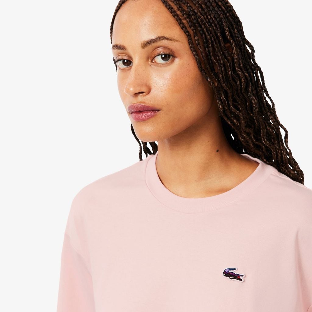 Áo Thun Lacoste Nữ Dáng Rộng Landscape Crocodile