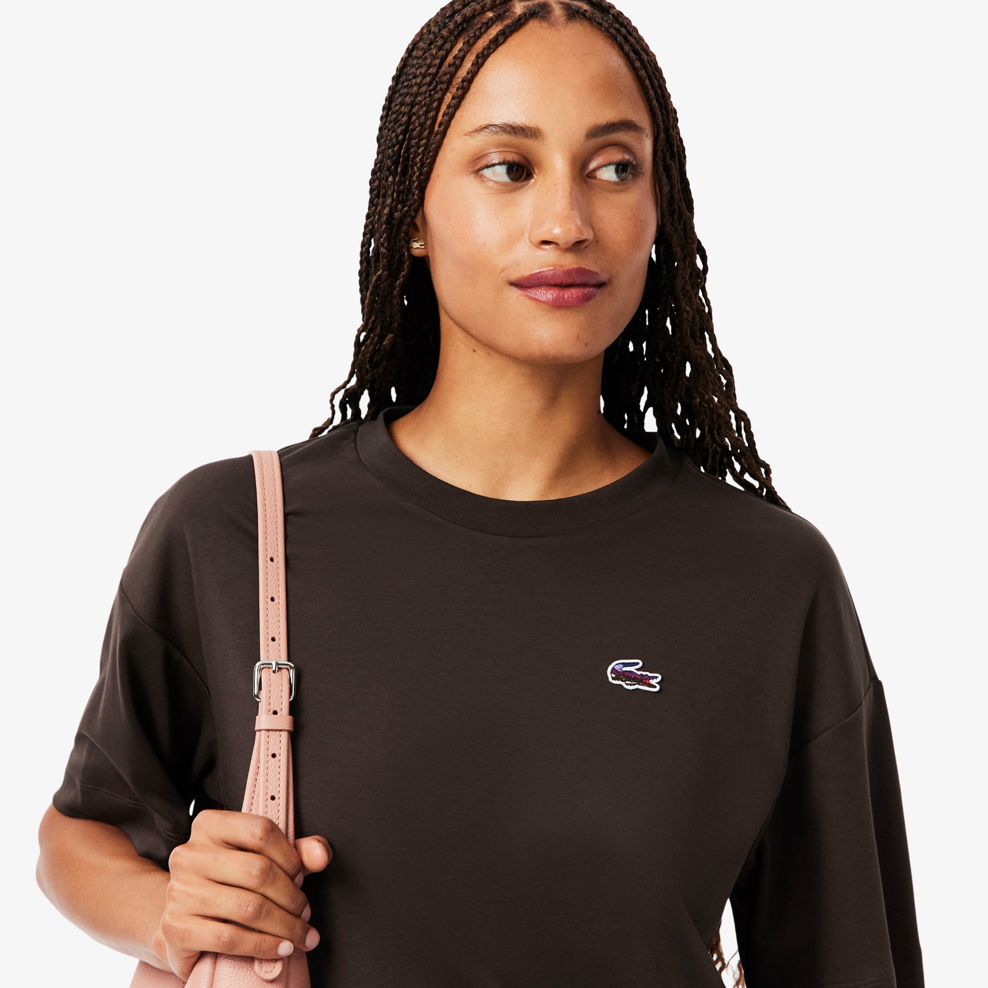 Áo Thun Lacoste Nữ Dáng Rộng Landscape Crocodile