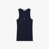 Áo Thun Ba Lỗ Lacoste Nữ Ôm Dáng Dệt Kim Họa Tiết Lỗ