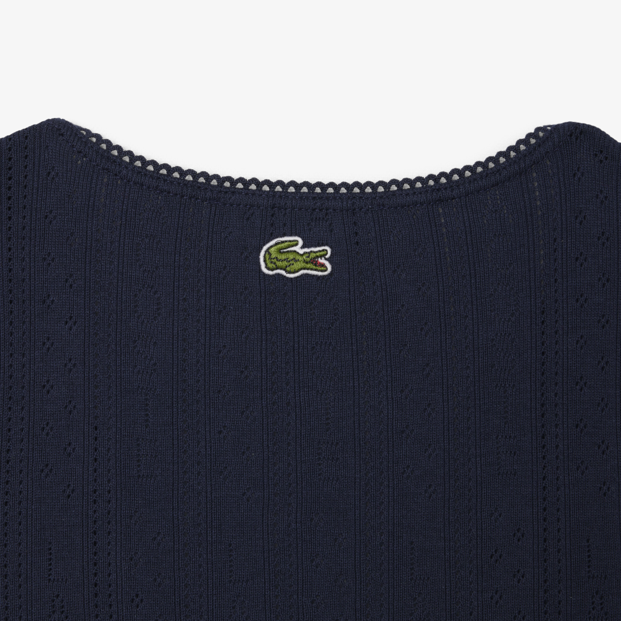 Áo Thun Ba Lỗ Lacoste Nữ Ôm Dáng Dệt Kim Họa Tiết Lỗ