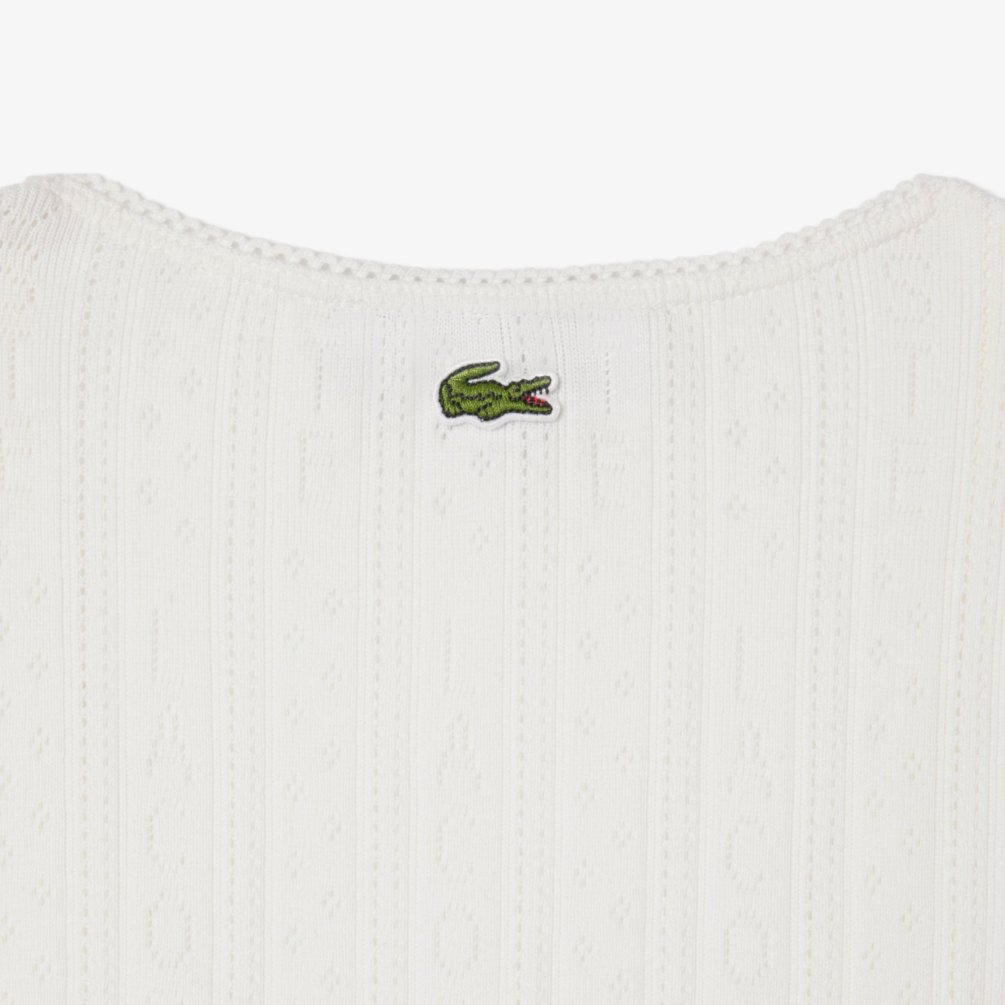 Áo Thun Ba Lỗ Lacoste Nữ Ôm Dáng Dệt Kim Họa Tiết Lỗ