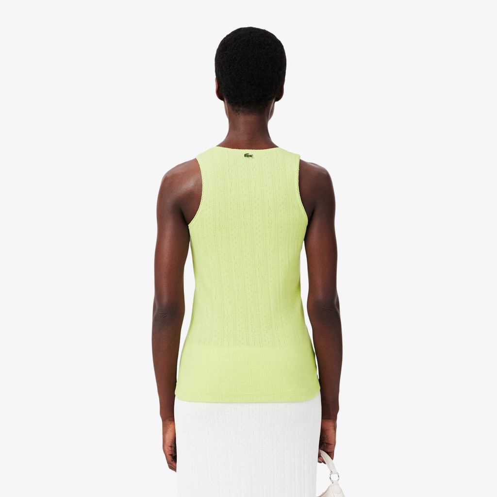 Áo Thun Ba Lỗ Lacoste Nữ Ôm Dáng Dệt Kim Họa Tiết Lỗ