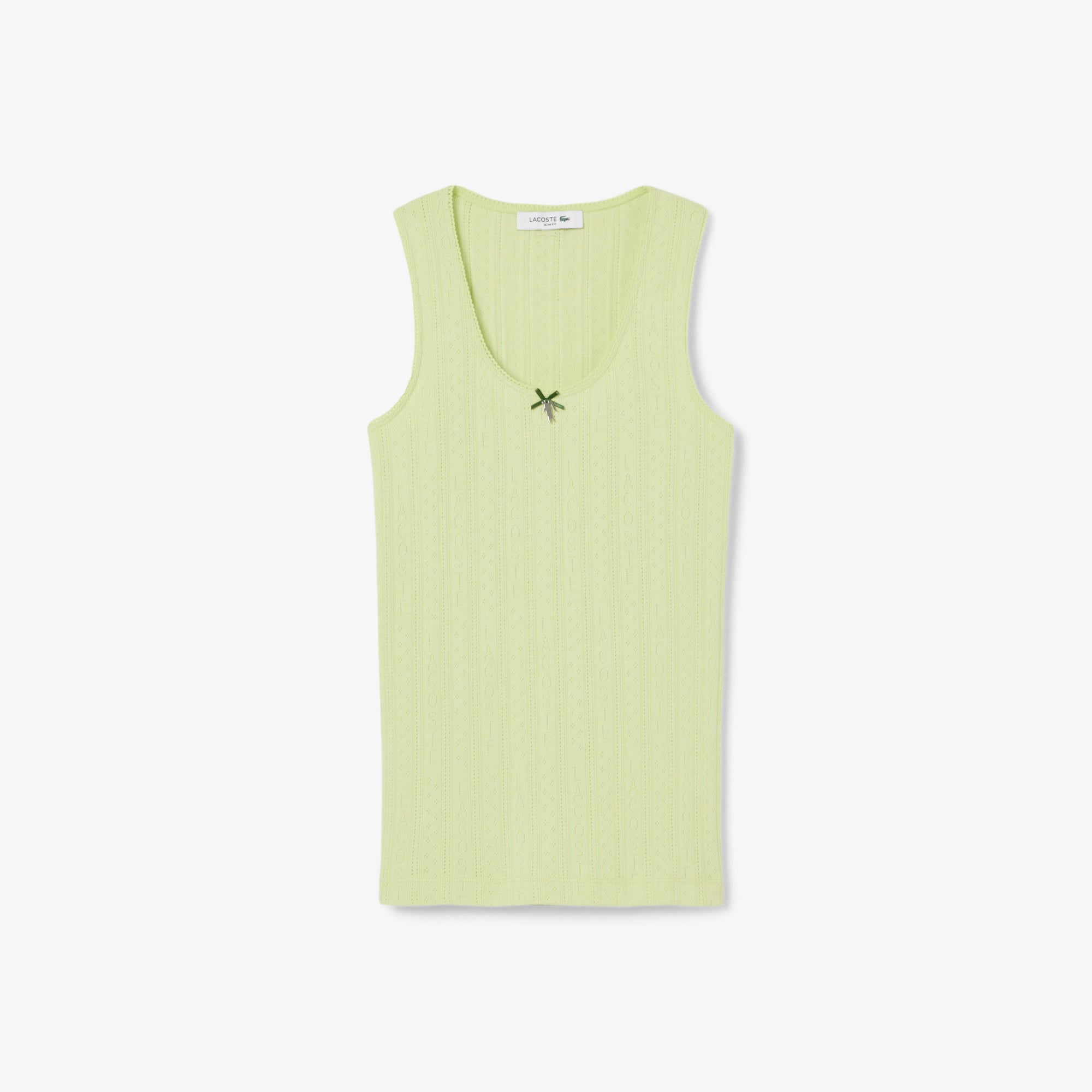 Áo Thun Ba Lỗ Lacoste Nữ Ôm Dáng Dệt Kim Họa Tiết Lỗ