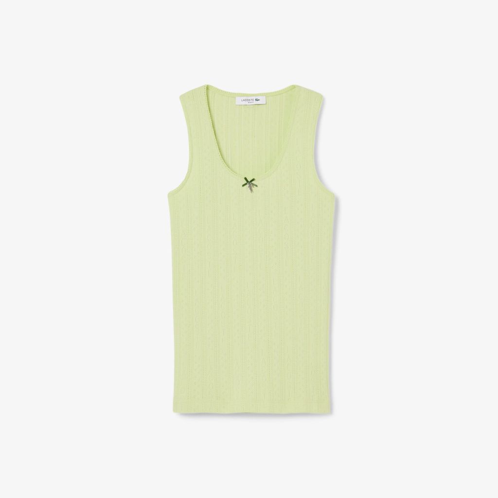Áo Thun Ba Lỗ Lacoste Nữ Ôm Dáng Dệt Kim Họa Tiết Lỗ