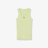 Áo Thun Ba Lỗ Lacoste Nữ Ôm Dáng Dệt Kim Họa Tiết Lỗ