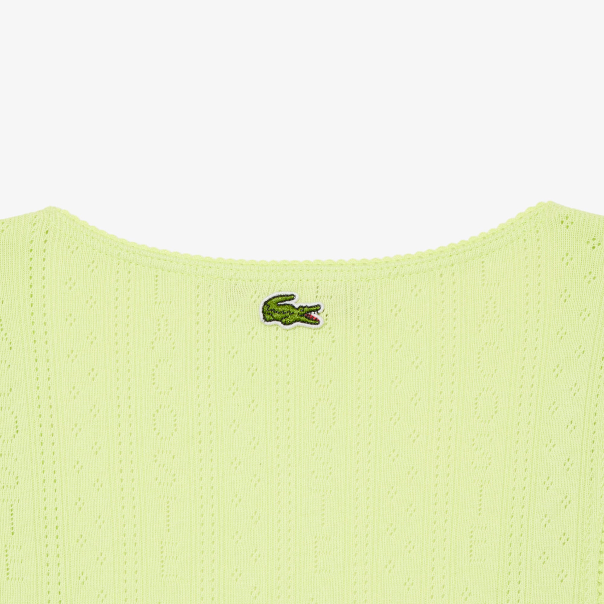 Áo Thun Ba Lỗ Lacoste Nữ Ôm Dáng Dệt Kim Họa Tiết Lỗ