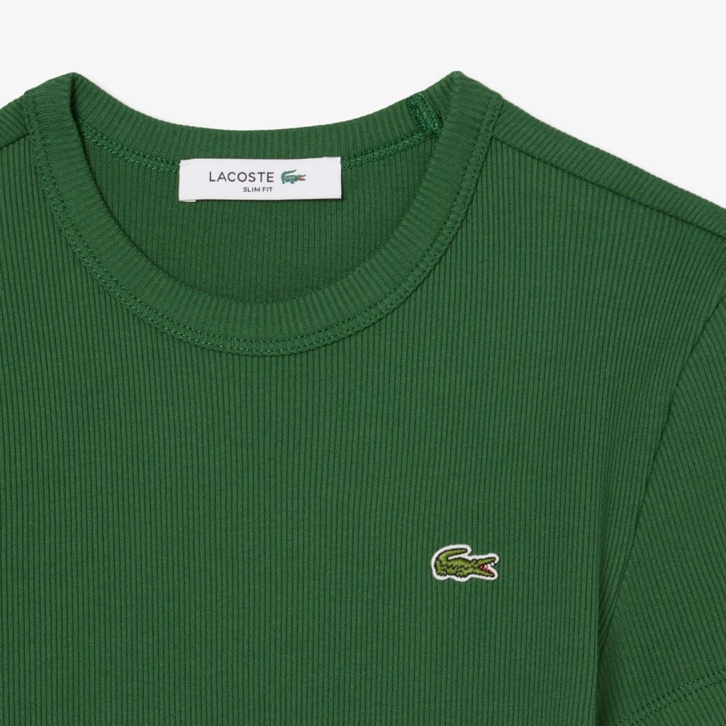 Áo Thun Lacoste Nữ Ôm Dáng Chất Liệu Cotton Gân
