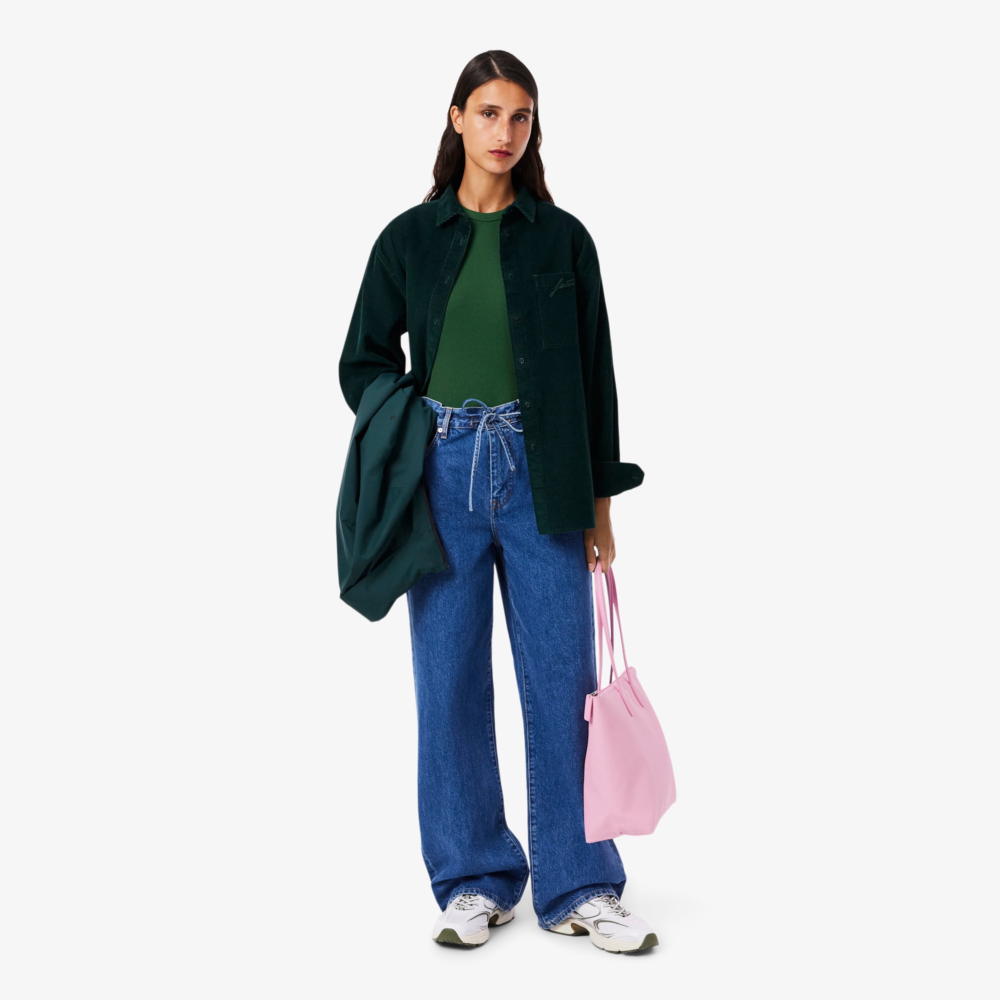 Áo Thun Lacoste Nữ Ôm Dáng Chất Liệu Cotton Gân