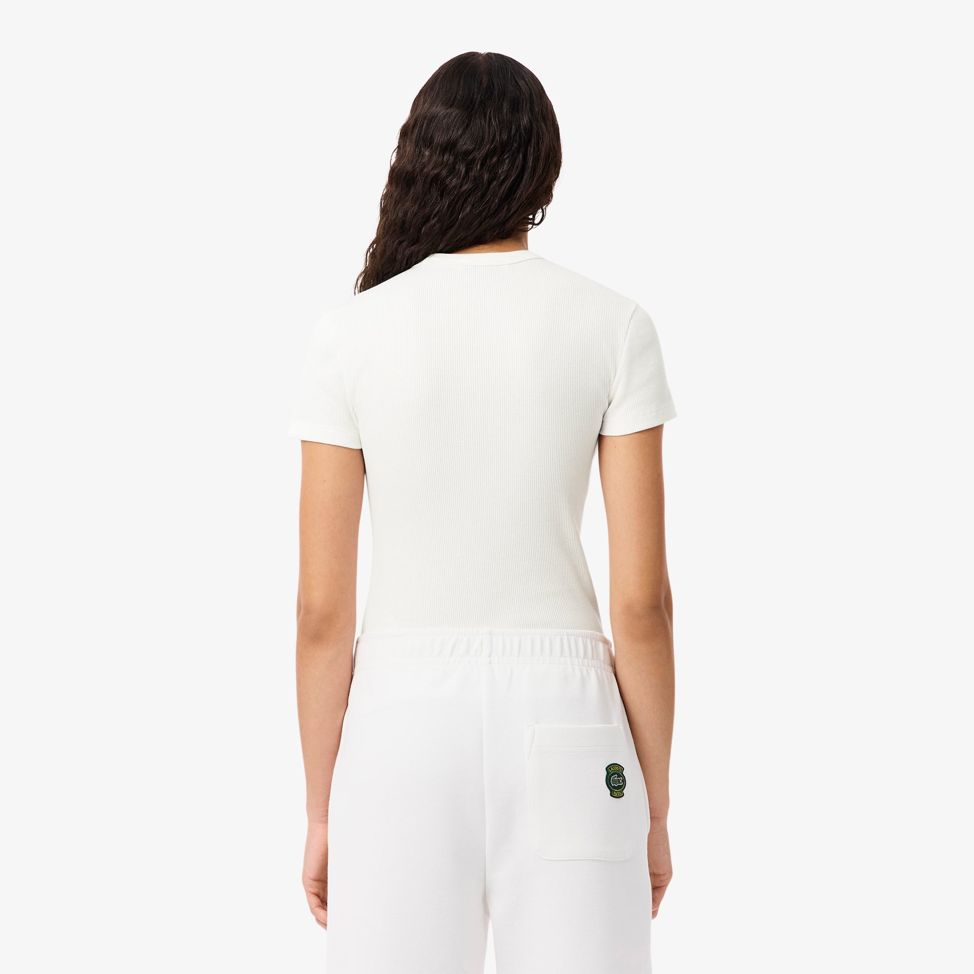 Áo Thun Lacoste Nữ Ôm Dáng Chất Liệu Cotton Gân