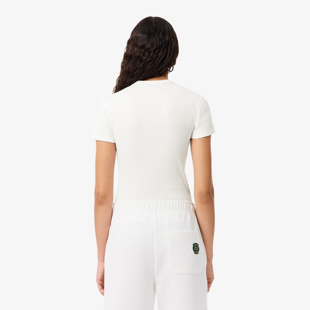 Áo Thun Lacoste Nữ Ôm Dáng Chất Liệu Cotton Gân