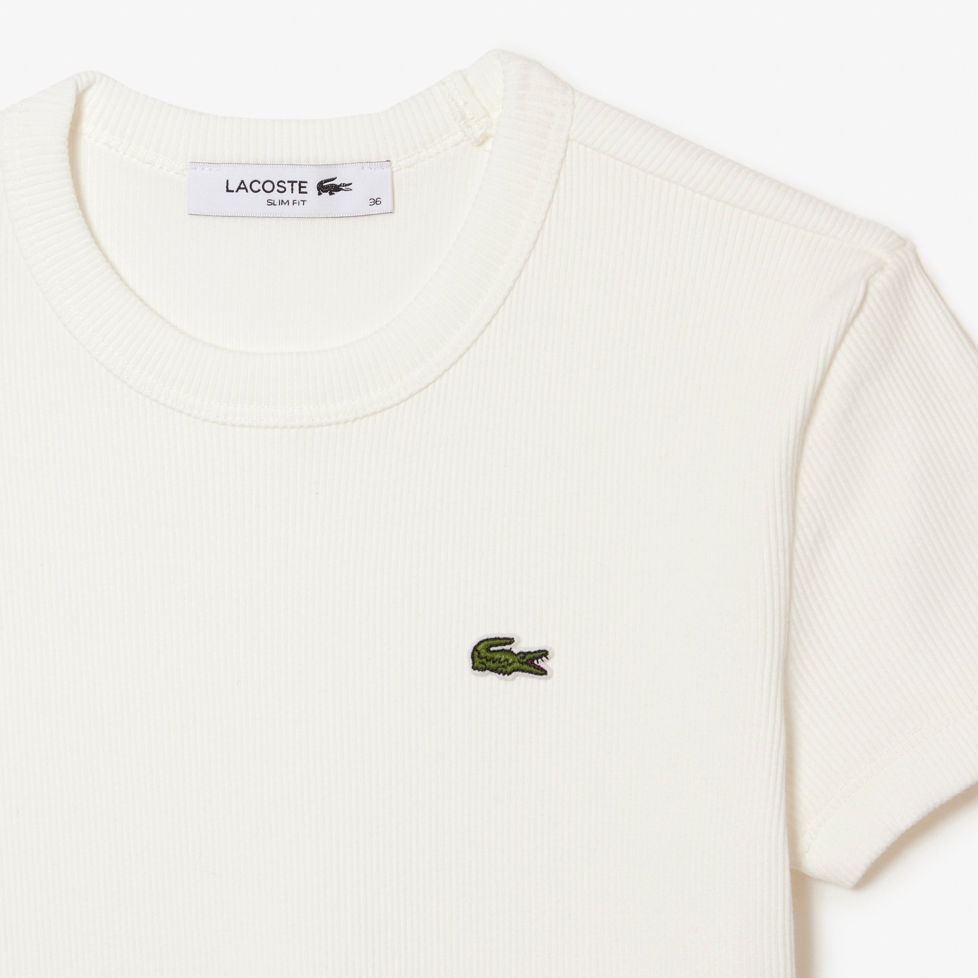 Áo Thun Lacoste Nữ Ôm Dáng Chất Liệu Cotton Gân