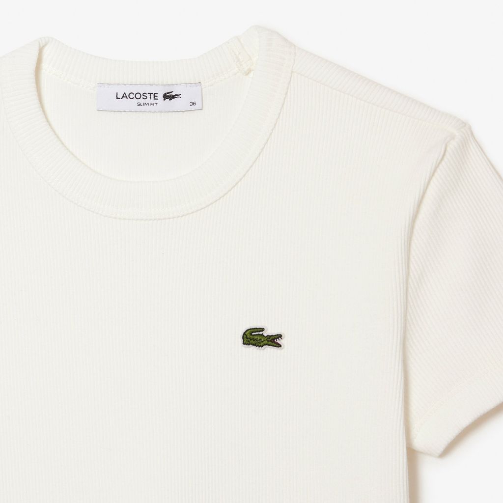 Áo Thun Lacoste Nữ Ôm Dáng Chất Liệu Cotton Gân