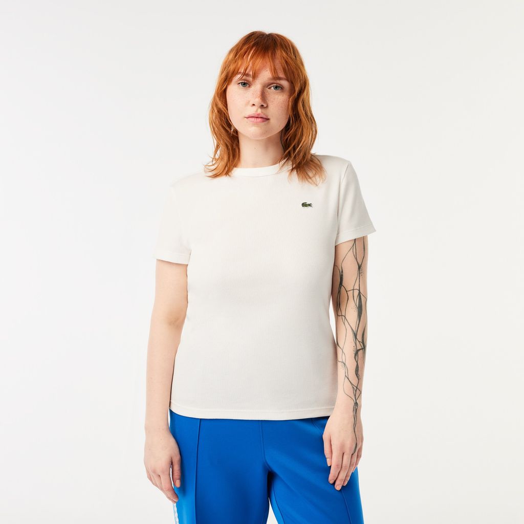 Áo Thun Lacoste Nữ Ôm Dáng Chất Liệu Cotton Gân