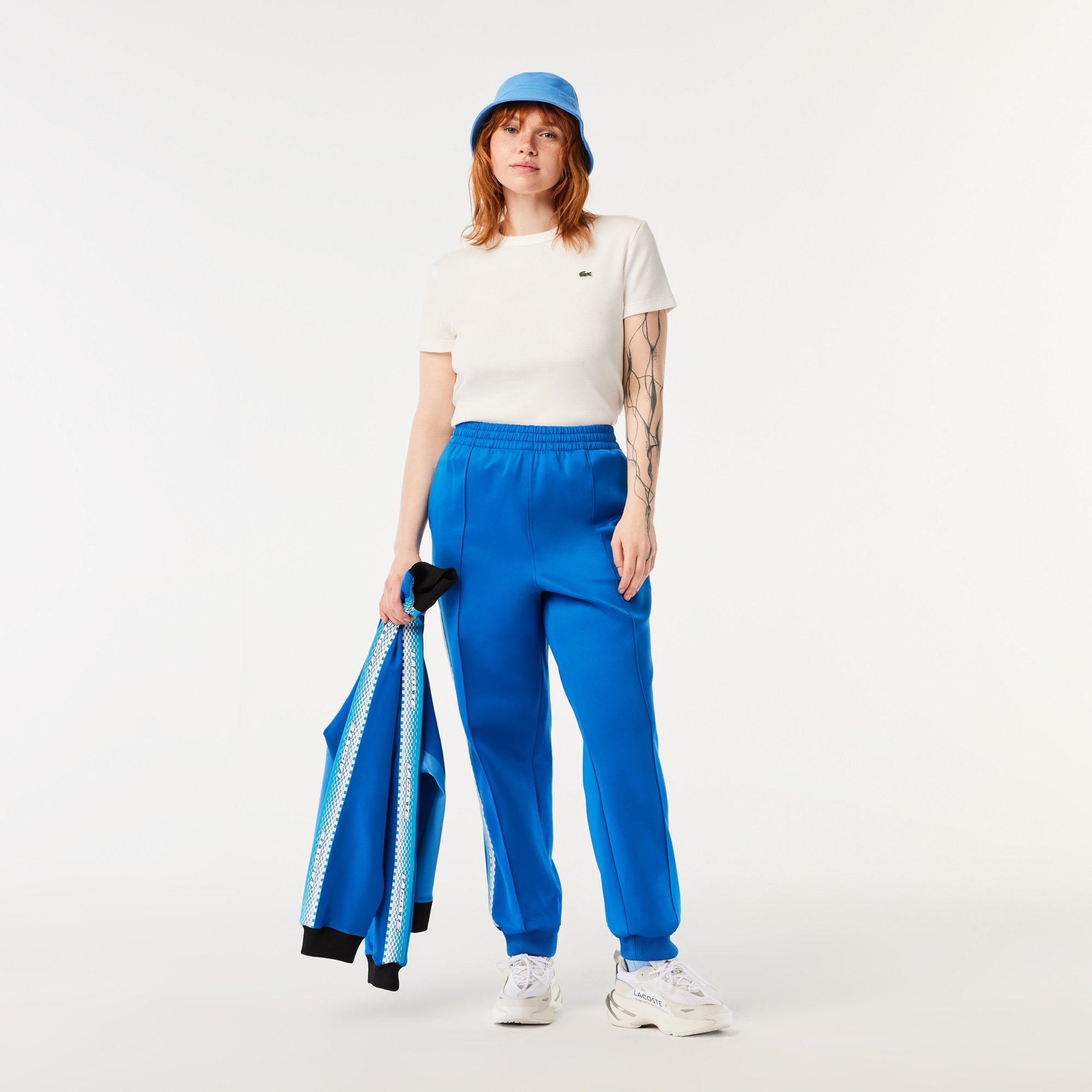 Áo Thun Lacoste Nữ Ôm Dáng Chất Liệu Cotton Gân
