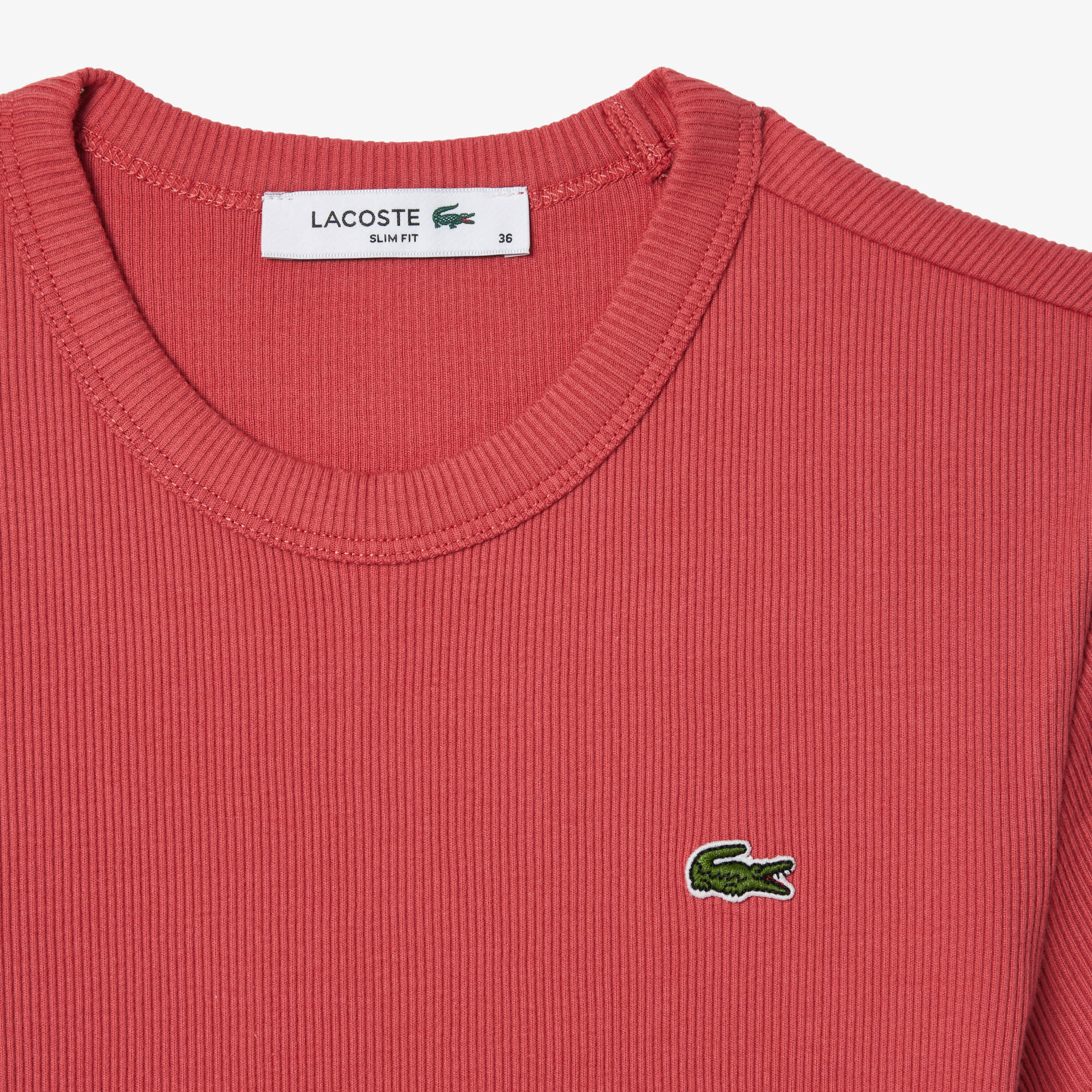 Áo Thun Lacoste Nữ Ôm Dáng Chất Liệu Cotton Gân
