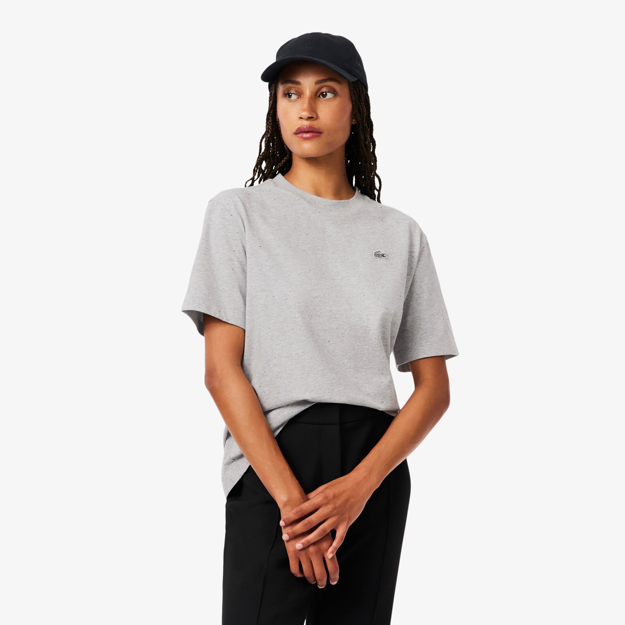 Áo Thun Lacoste Nữ Dáng Rộng Chất Liệu Cotton Mềm Mại