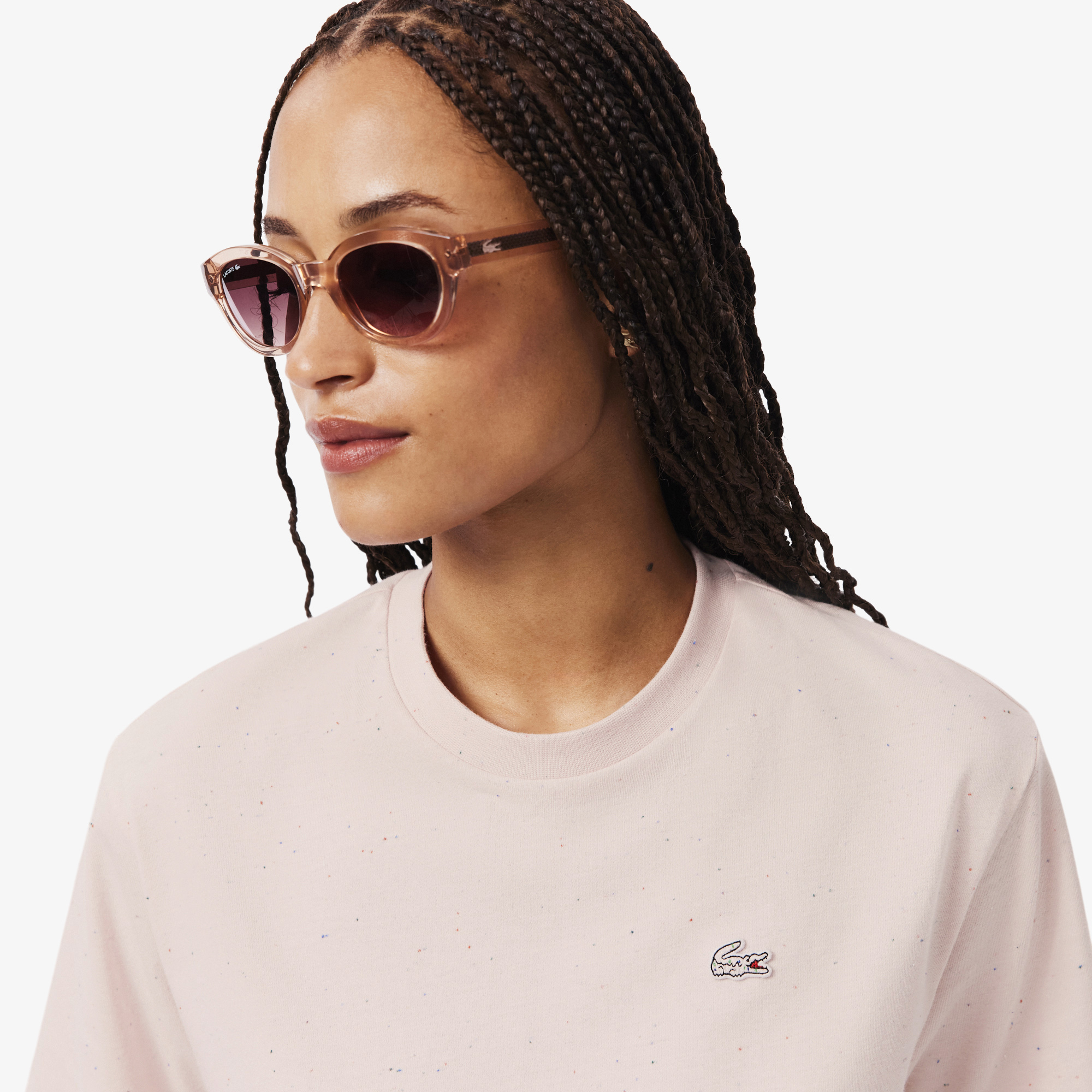 Áo Thun Lacoste Nữ Dáng Rộng Chất Liệu Cotton Mềm Mại