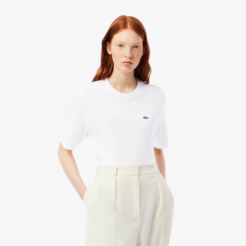 Áo Thun Lacoste Nữ Dáng Rộng Mái Chất Liệu Cotton Mềm