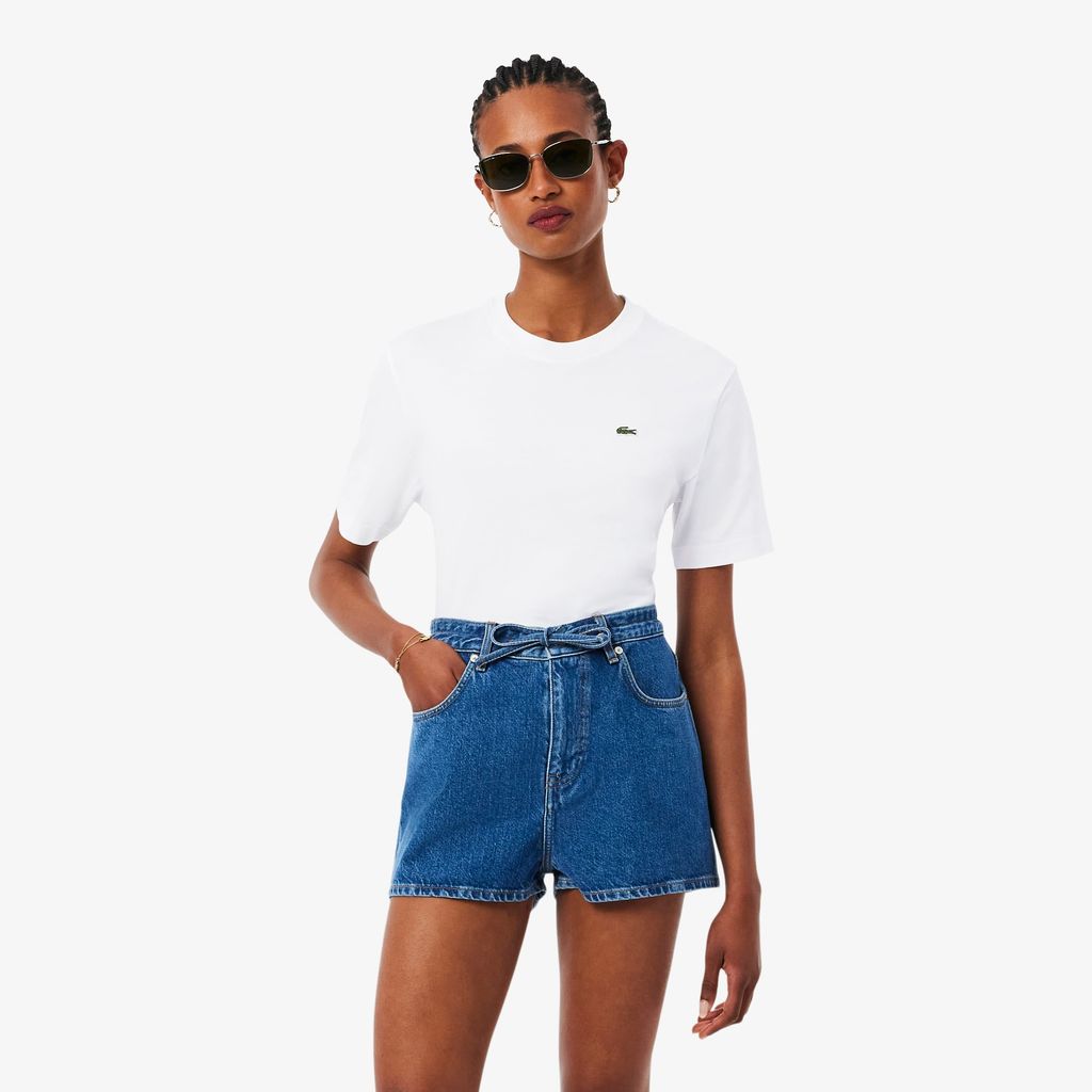 Áo Thun Lacoste Nữ Dáng Rộng Mái Chất Liệu Cotton Mềm