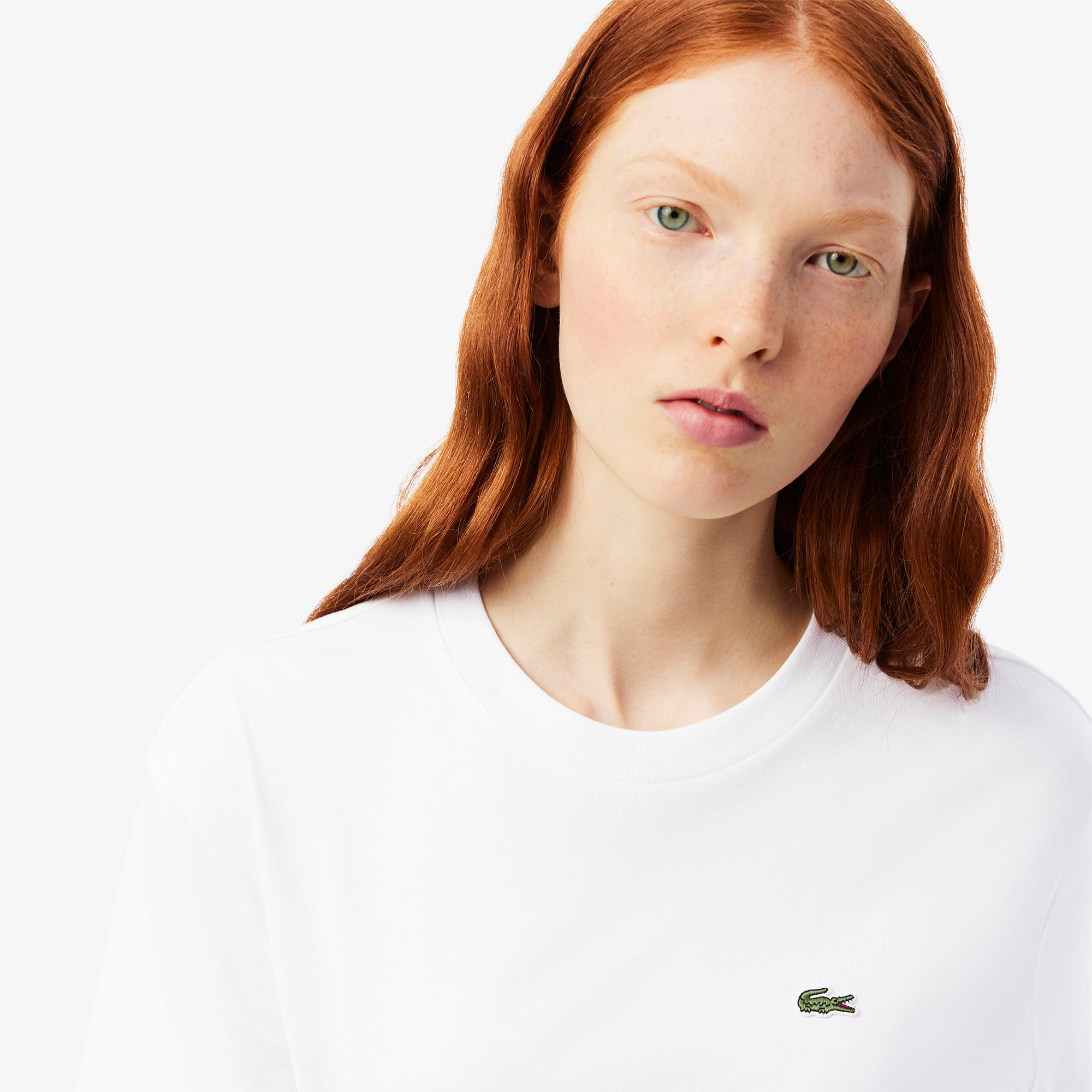Áo Thun Lacoste Nữ Dáng Rộng Mái Chất Liệu Cotton Mềm