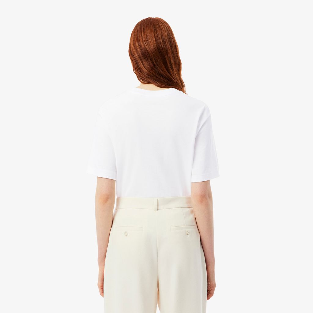 Áo Thun Lacoste Nữ Dáng Rộng Mái Chất Liệu Cotton Mềm