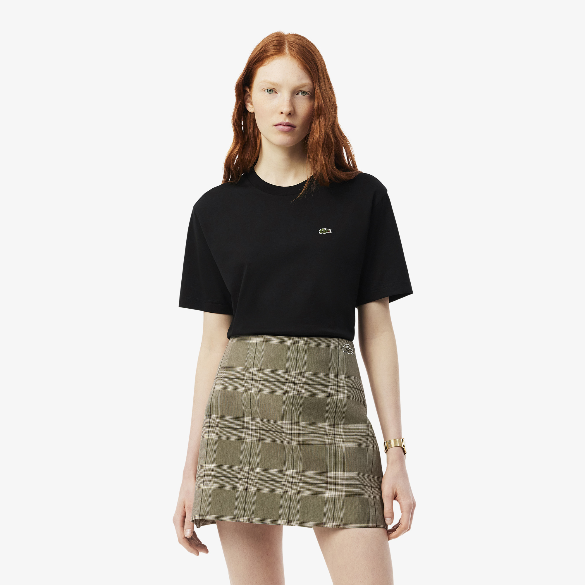 Áo Thun Lacoste Nữ Dáng Rộng Mái Chất Liệu Cotton Mềm