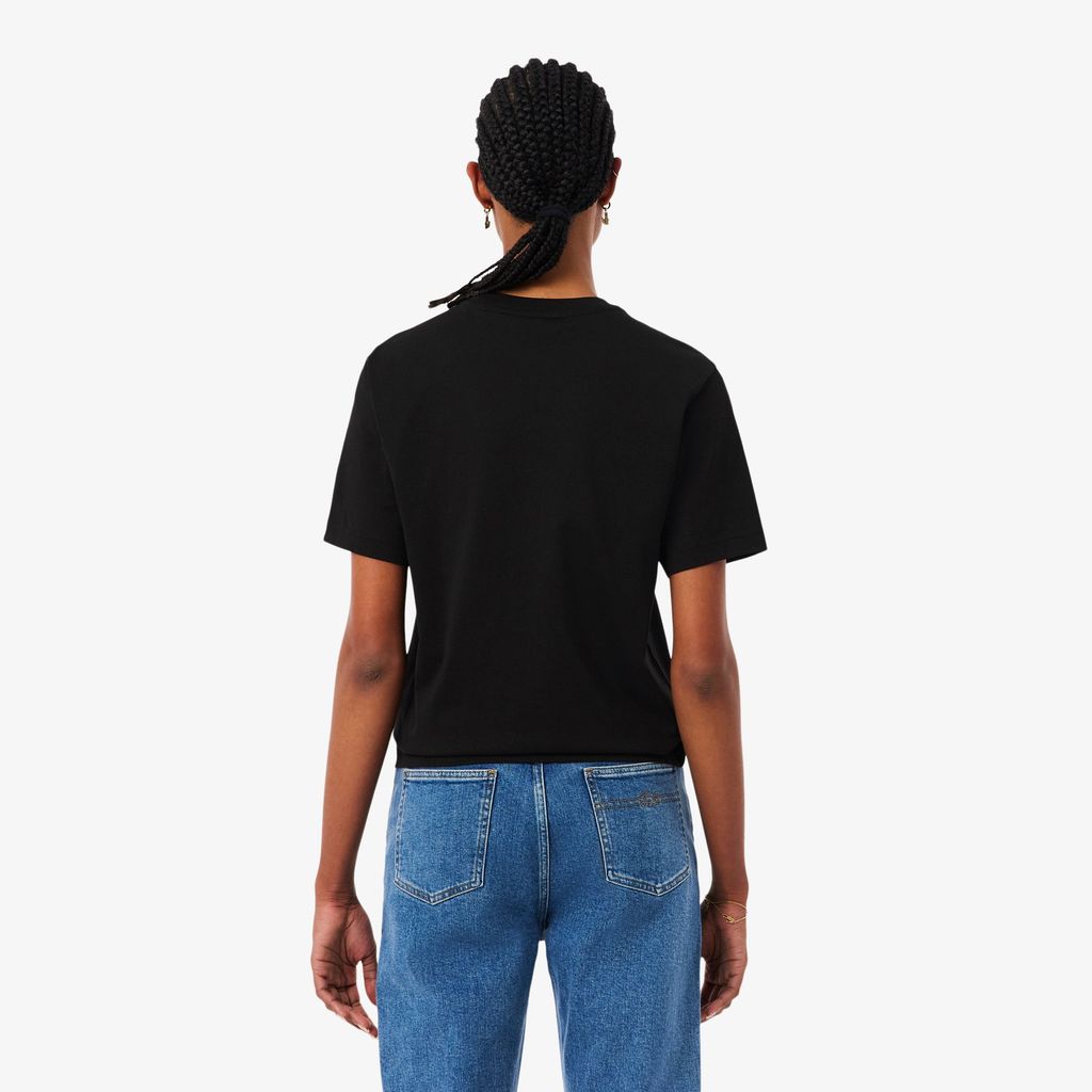 Áo Thun Lacoste Nữ Dáng Rộng Mái Chất Liệu Cotton Mềm