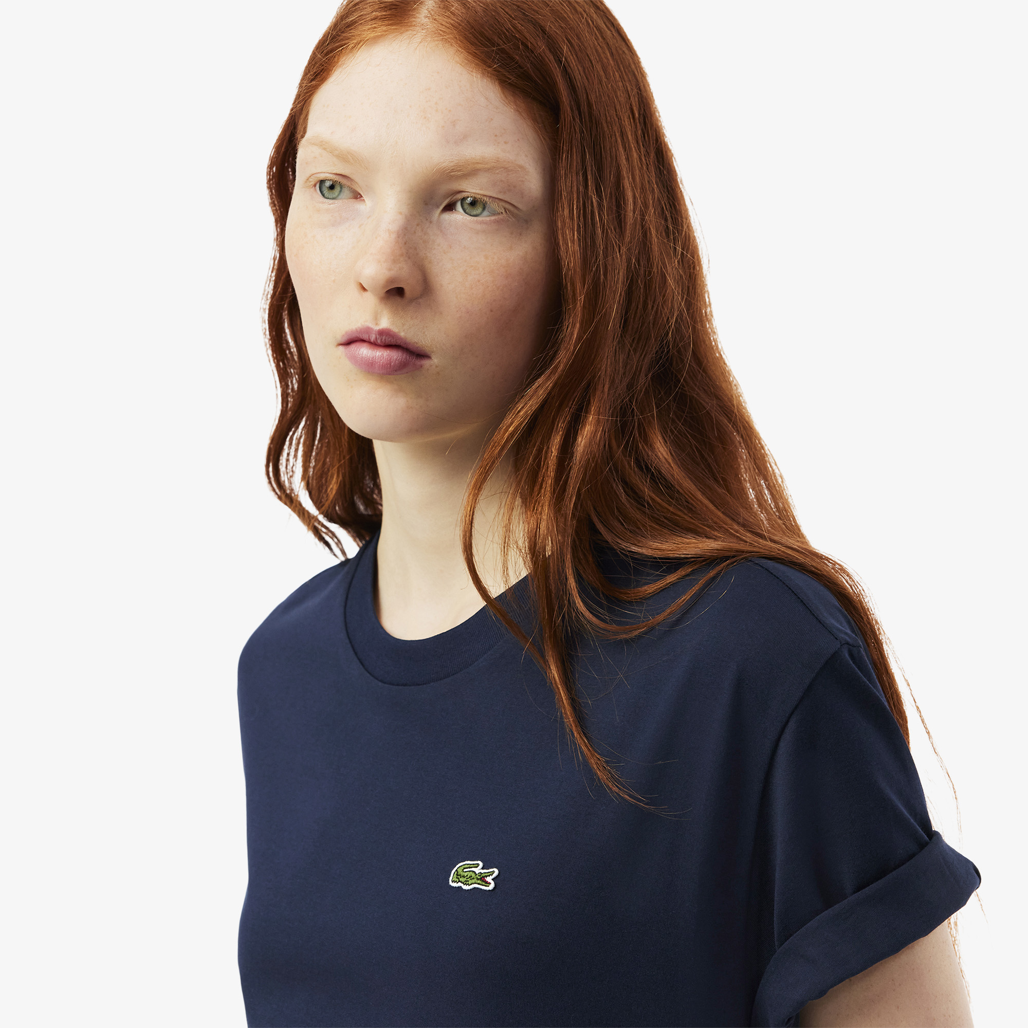 Áo Thun Lacoste Nữ Dáng Rộng Mái Chất Liệu Cotton Mềm