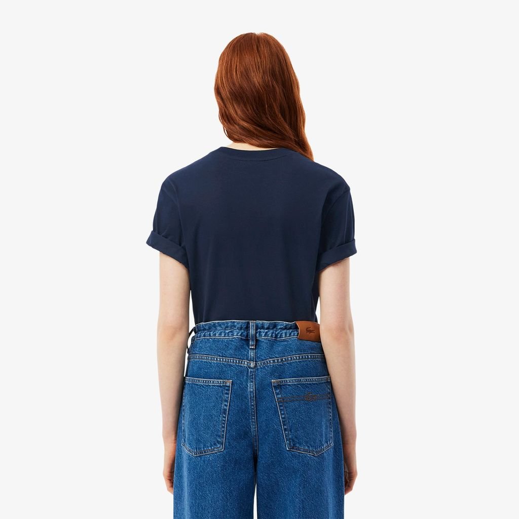 Áo Thun Lacoste Nữ Dáng Rộng Mái Chất Liệu Cotton Mềm