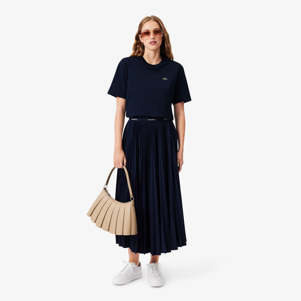 Áo Thun Lacoste Nữ Dáng Rộng Mái Chất Liệu Cotton Mềm