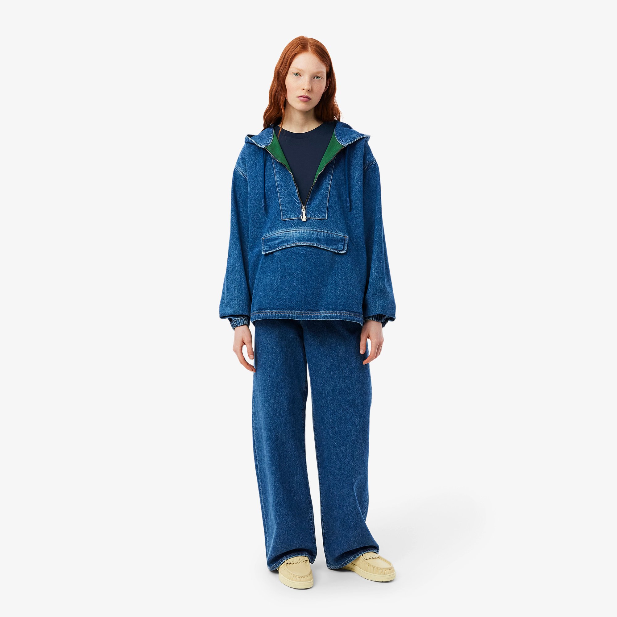 Áo Thun Lacoste Nữ Dáng Rộng Mái Chất Liệu Cotton Mềm
