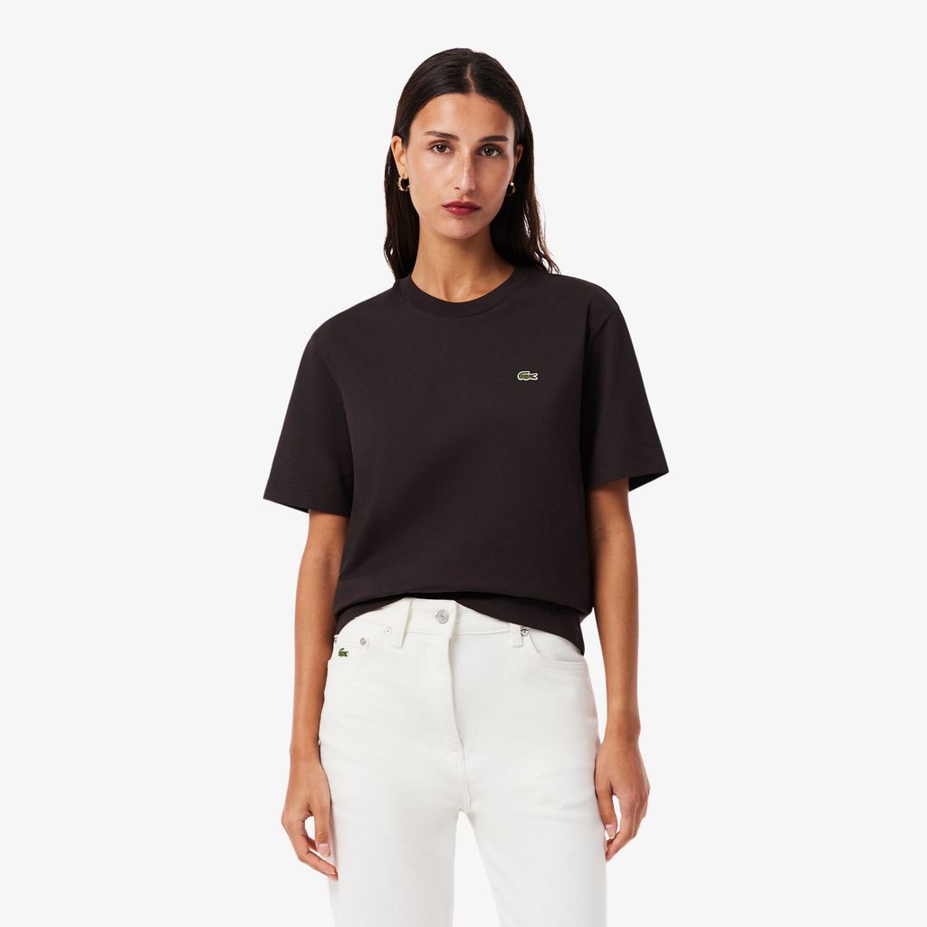 Áo Thun Lacoste Nữ Dáng Rộng Mái Chất Liệu Cotton Mềm