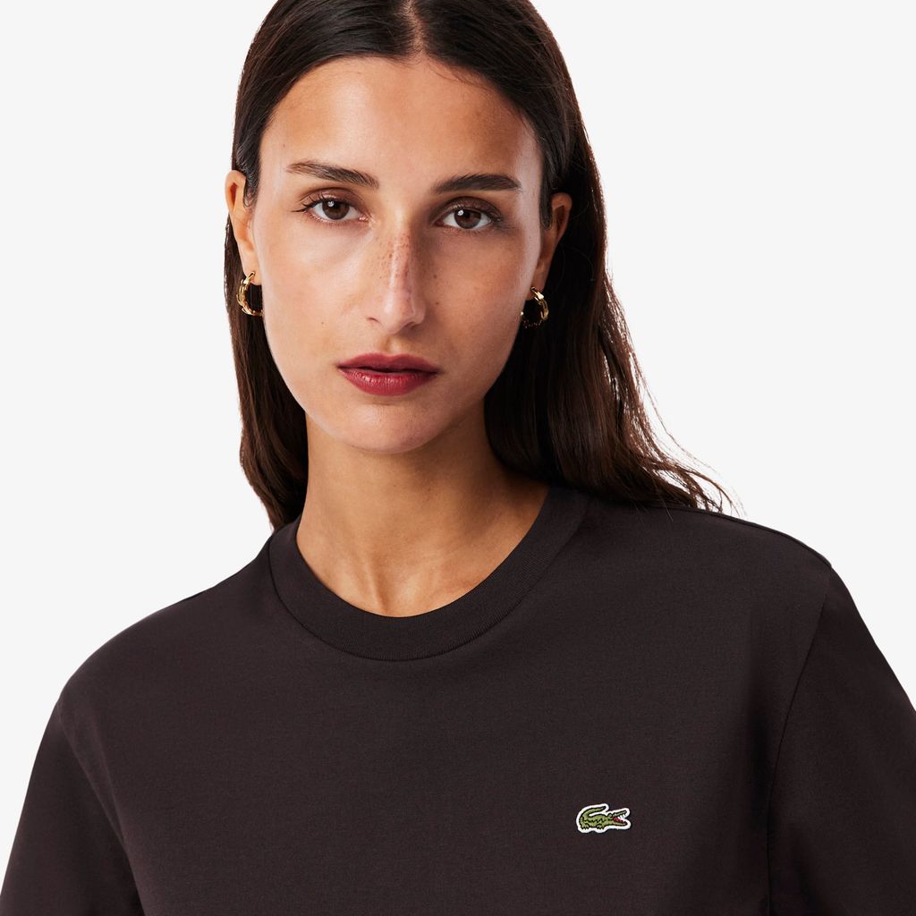 Áo Thun Lacoste Nữ Dáng Rộng Mái Chất Liệu Cotton Mềm