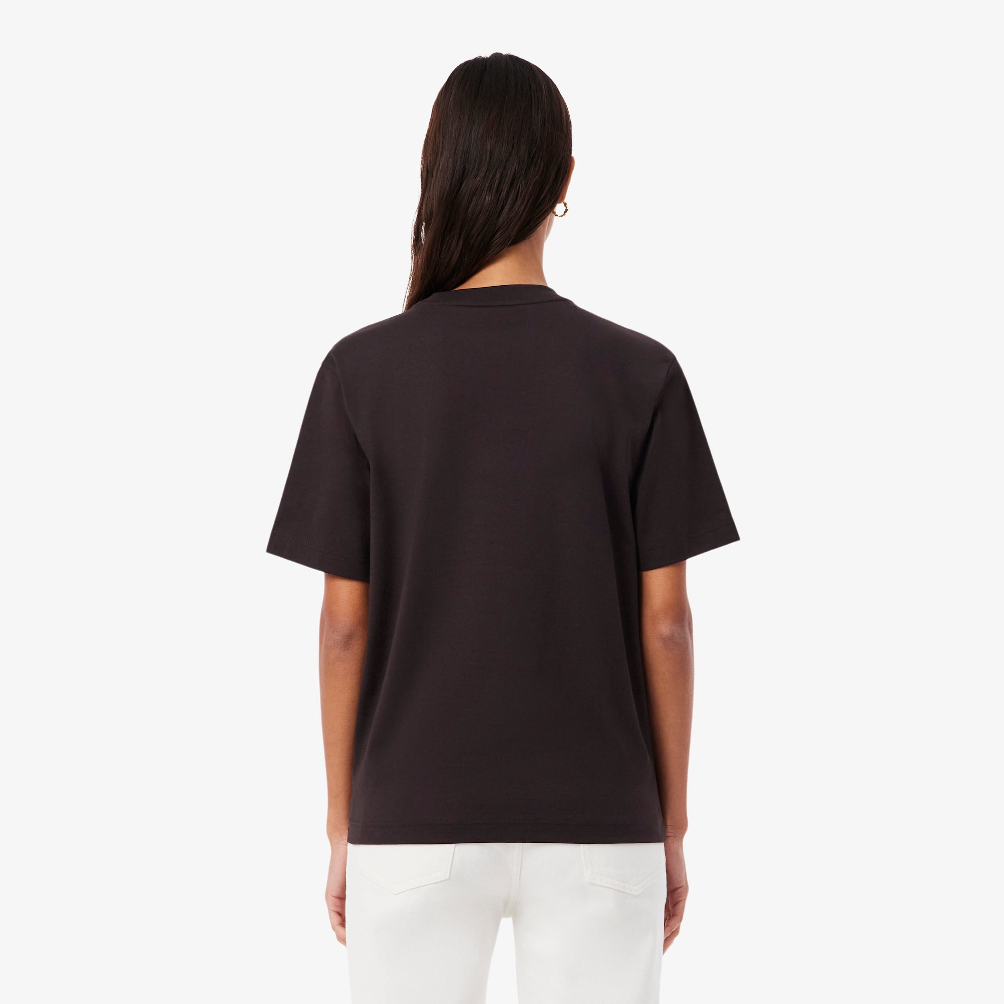 Áo Thun Lacoste Nữ Dáng Rộng Mái Chất Liệu Cotton Mềm