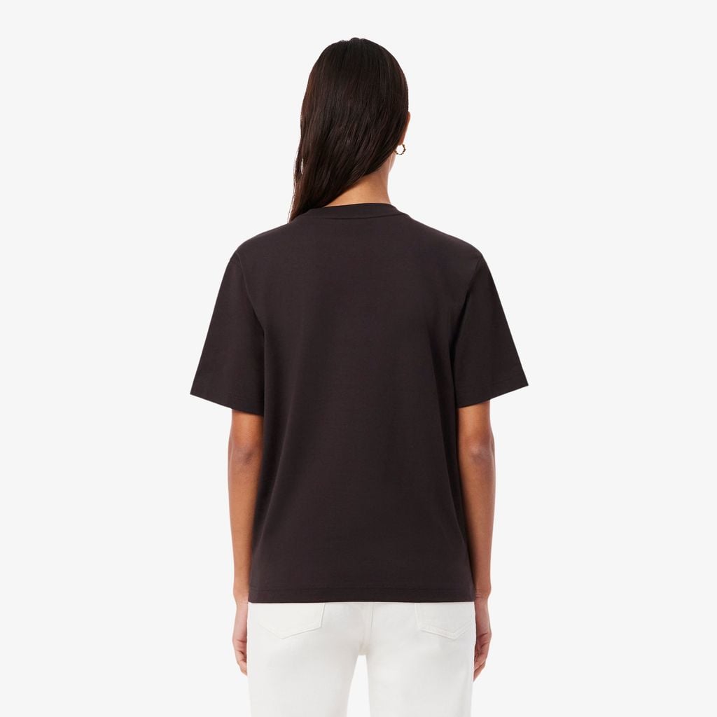 Áo Thun Lacoste Nữ Dáng Rộng Mái Chất Liệu Cotton Mềm