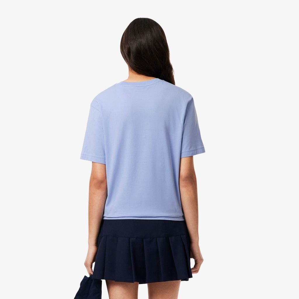 Áo Thun Lacoste Nữ Dáng Rộng Mái Chất Liệu Cotton Mềm