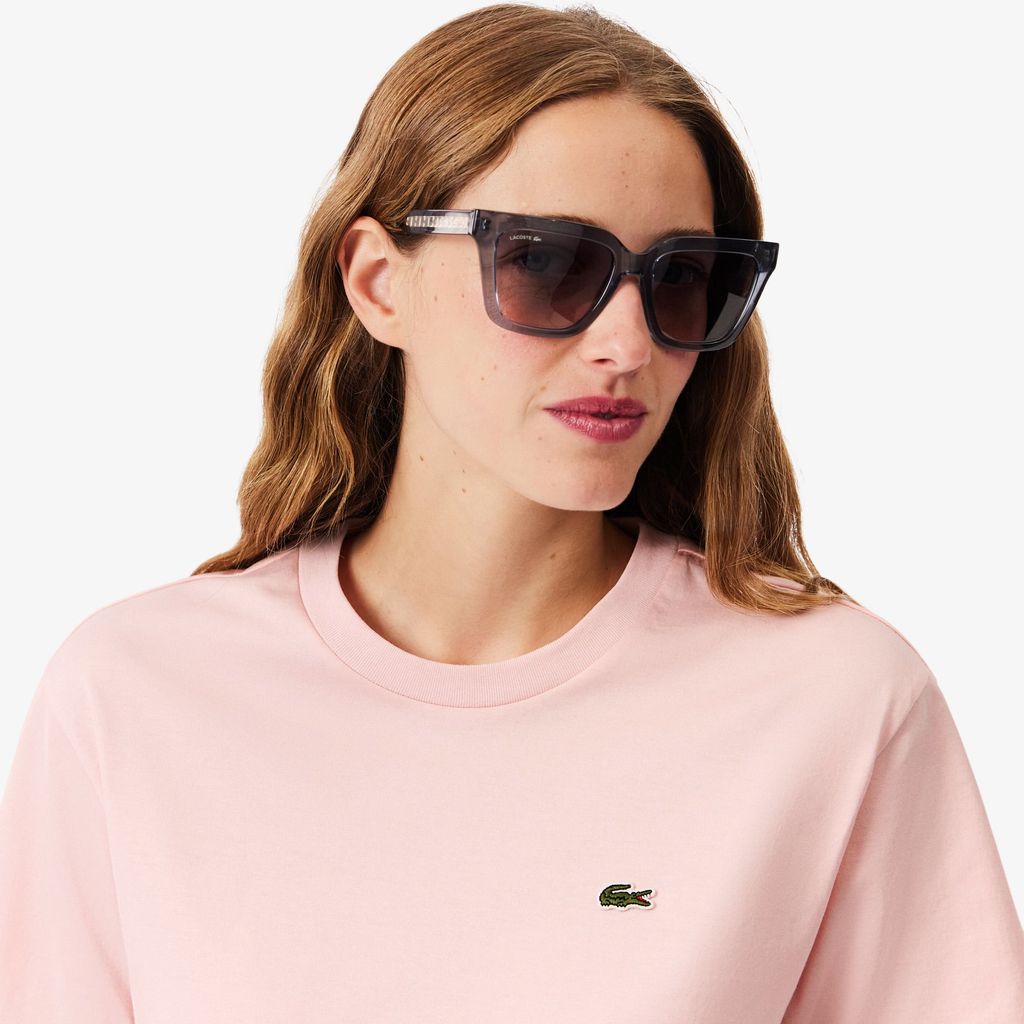 Áo Thun Lacoste Nữ Dáng Rộng Mái Chất Liệu Cotton Mềm