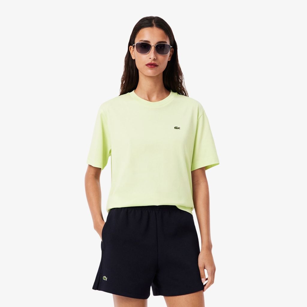 Áo Thun Lacoste Nữ Dáng Rộng Mái Chất Liệu Cotton Mềm