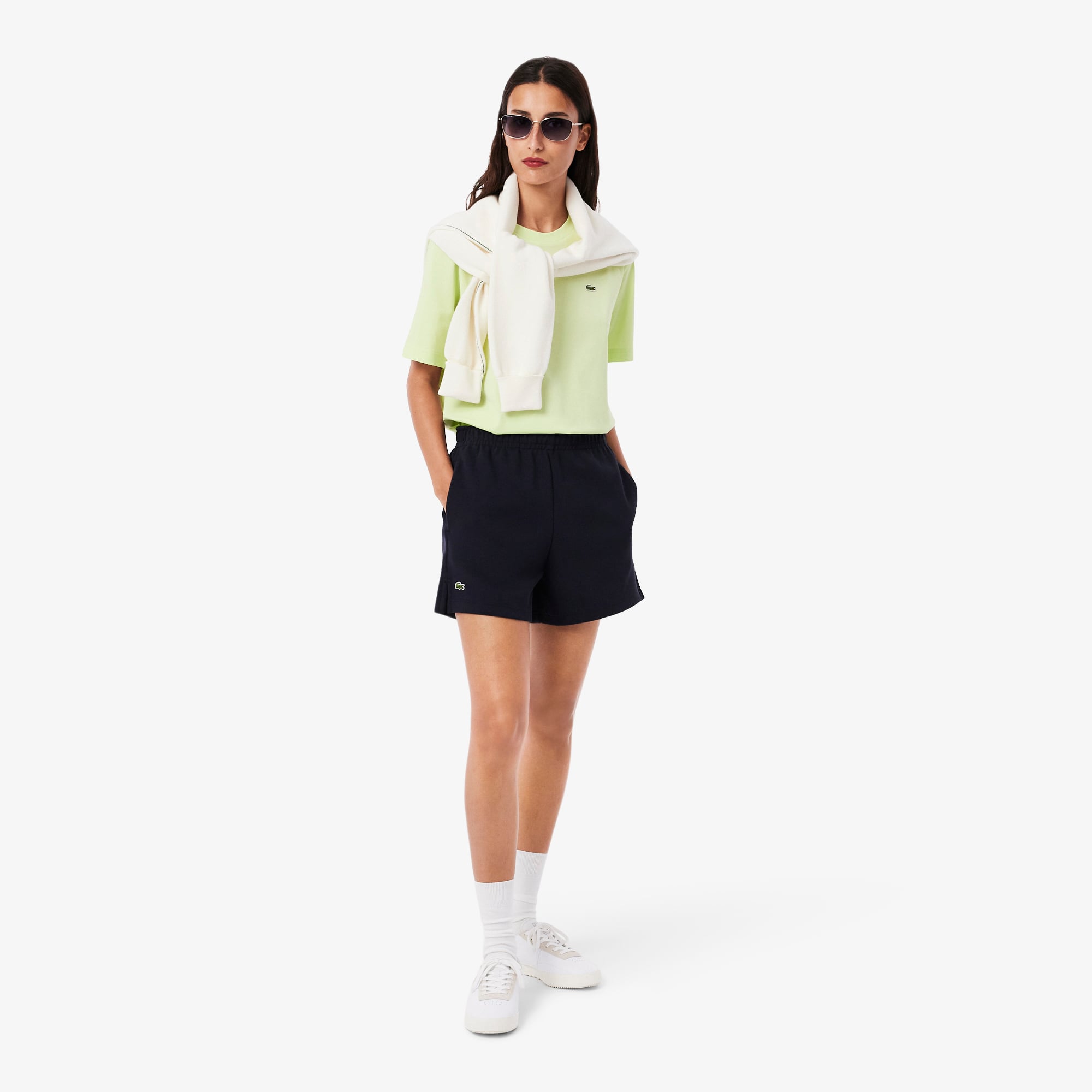 Áo Thun Lacoste Nữ Dáng Rộng Mái Chất Liệu Cotton Mềm