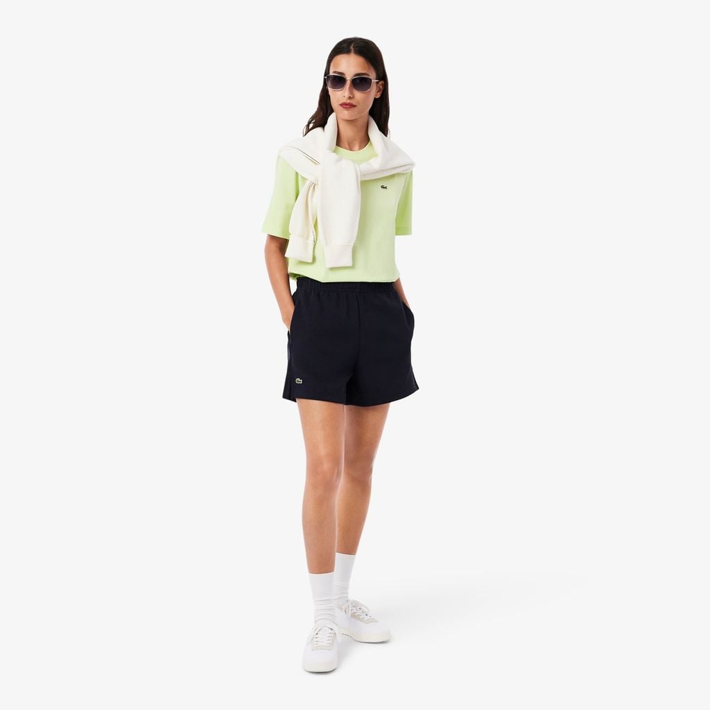 Áo Thun Lacoste Nữ Dáng Rộng Mái Chất Liệu Cotton Mềm