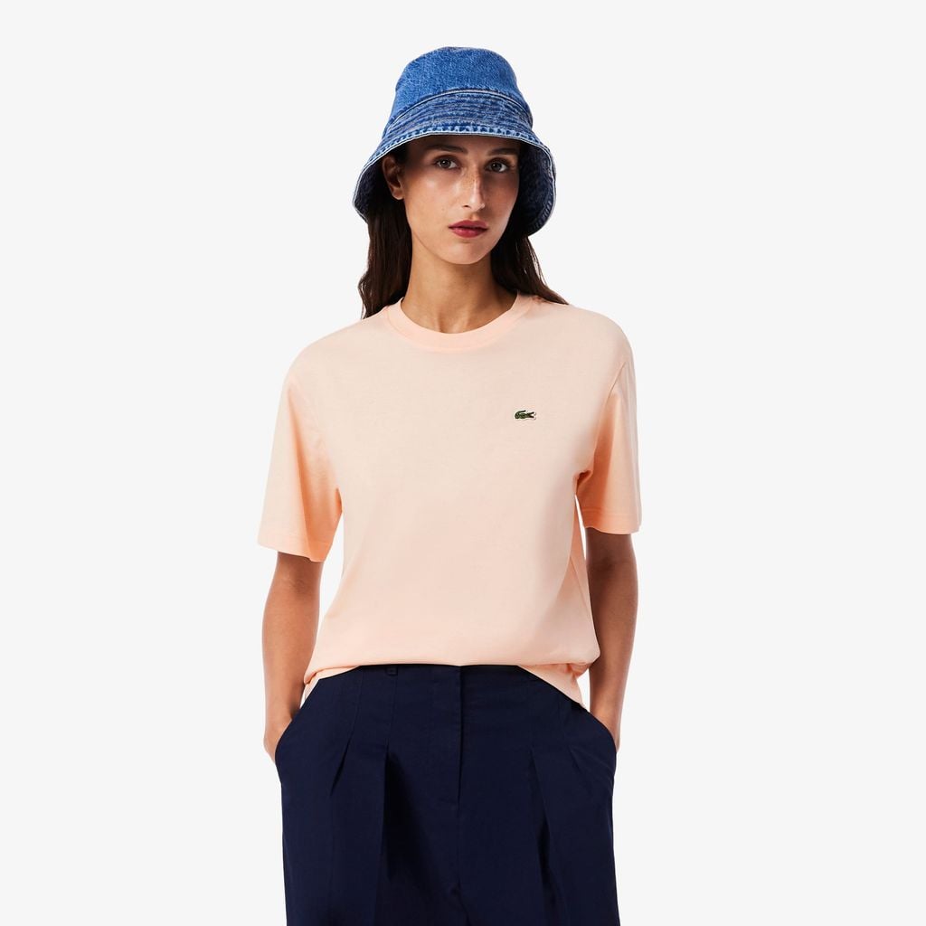 Áo Thun Lacoste Nữ Dáng Rộng Mái Chất Liệu Cotton Mềm