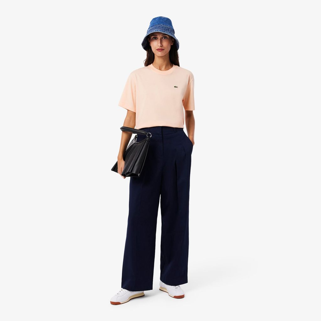 Áo Thun Lacoste Nữ Dáng Rộng Mái Chất Liệu Cotton Mềm
