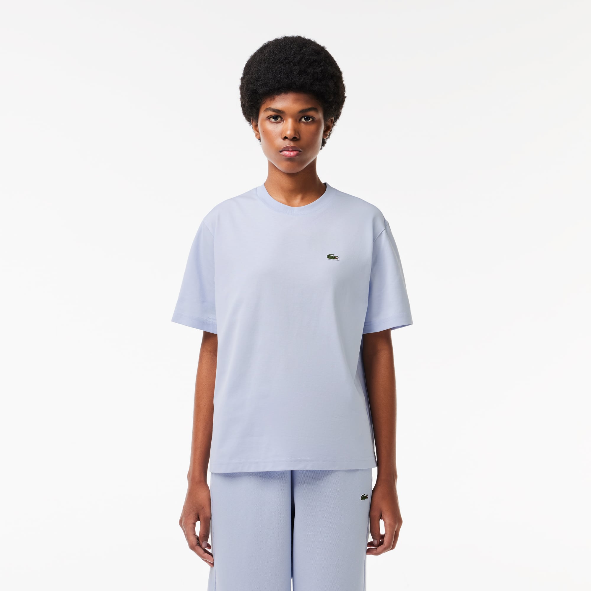 Áo Thun Lacoste Nữ Dáng Rộng Mái Chất Liệu Cotton Mềm