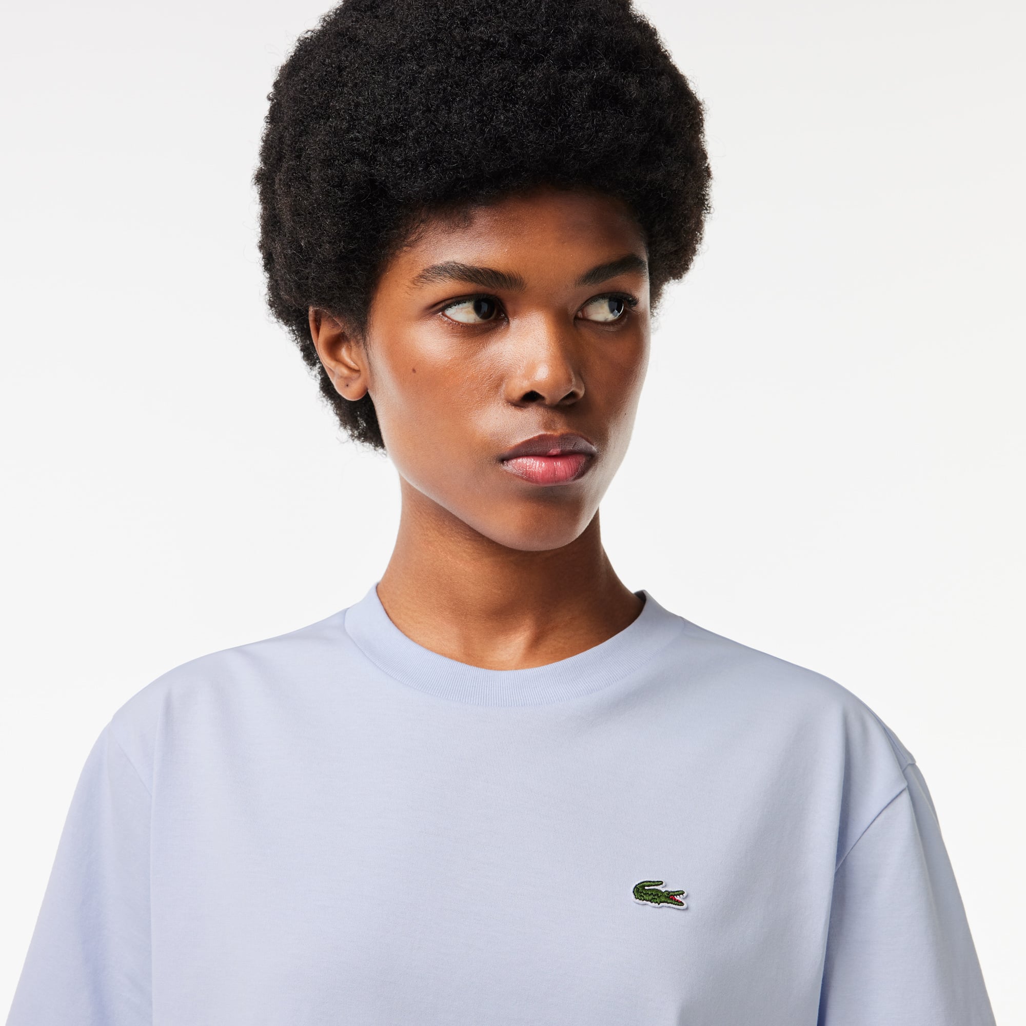 Áo Thun Lacoste Nữ Dáng Rộng Mái Chất Liệu Cotton Mềm
