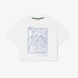 Áo Thun Lacoste Nữ Oversize Họa Tiết Thêu Chất Liệu Jersey Dày Dặn