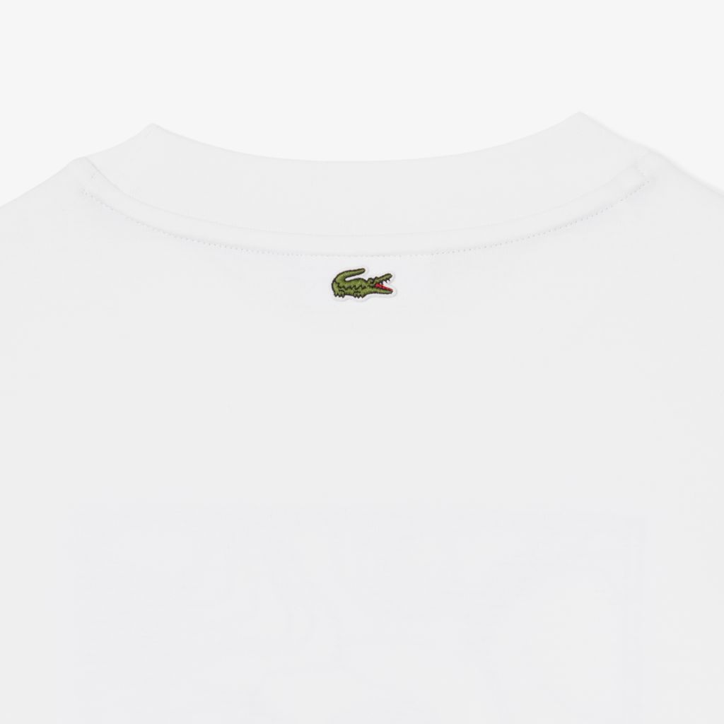 Áo Thun Lacoste Nữ Oversize Họa Tiết Thêu Chất Liệu Jersey Dày Dặn