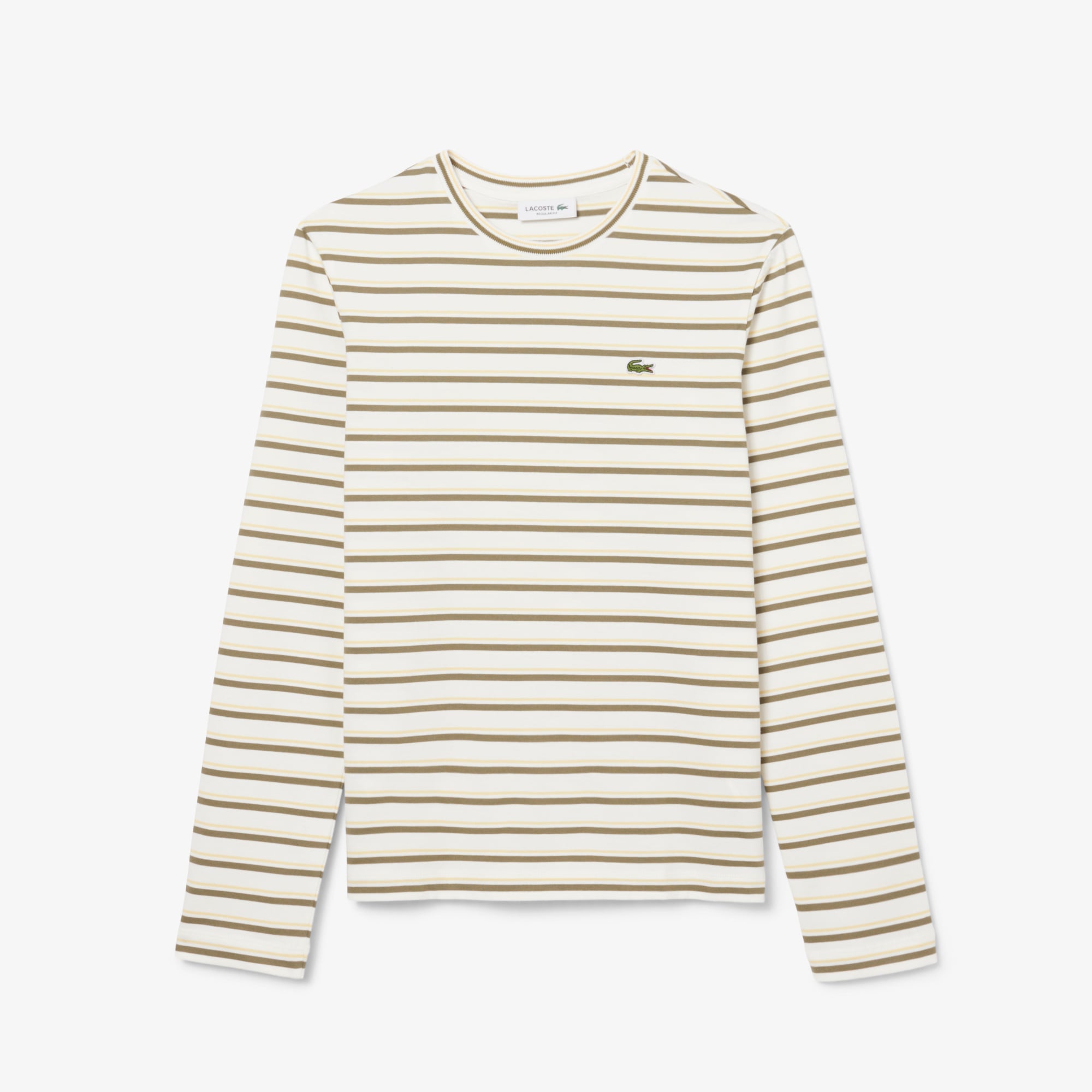 Áo Thun Lacoste Nữ Dáng Suông Sọc Dài Tay Chất Liệu Jersey