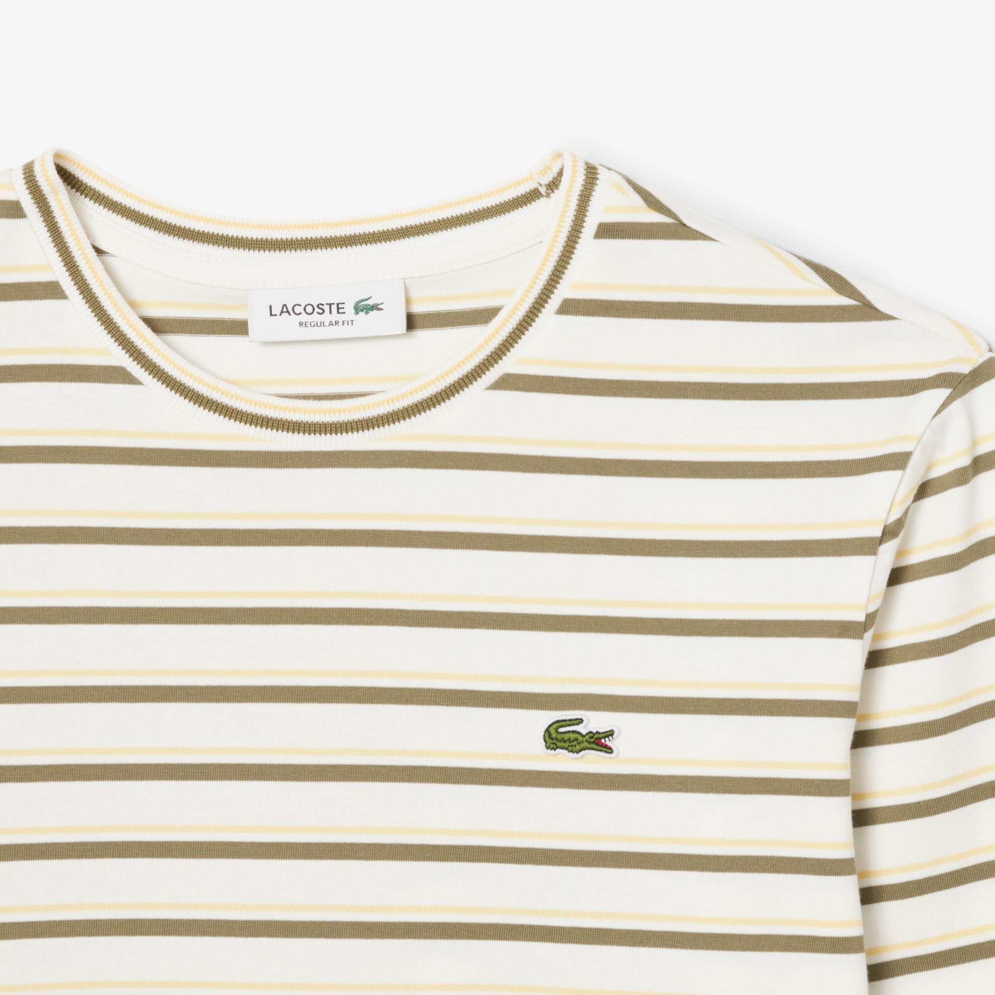 Áo Thun Lacoste Nữ Dáng Suông Sọc Dài Tay Chất Liệu Jersey