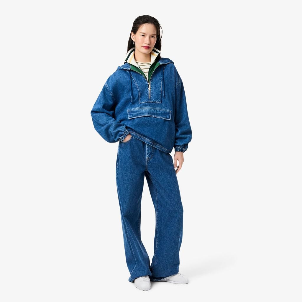 Áo Thun Lacoste Nữ Dáng Suông Sọc Dài Tay Chất Liệu Jersey