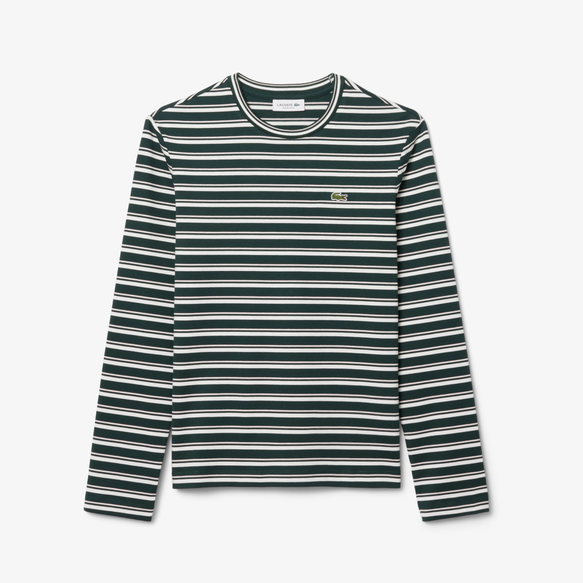 Áo Thun Lacoste Nữ Dáng Suông Sọc Dài Tay Chất Liệu Jersey